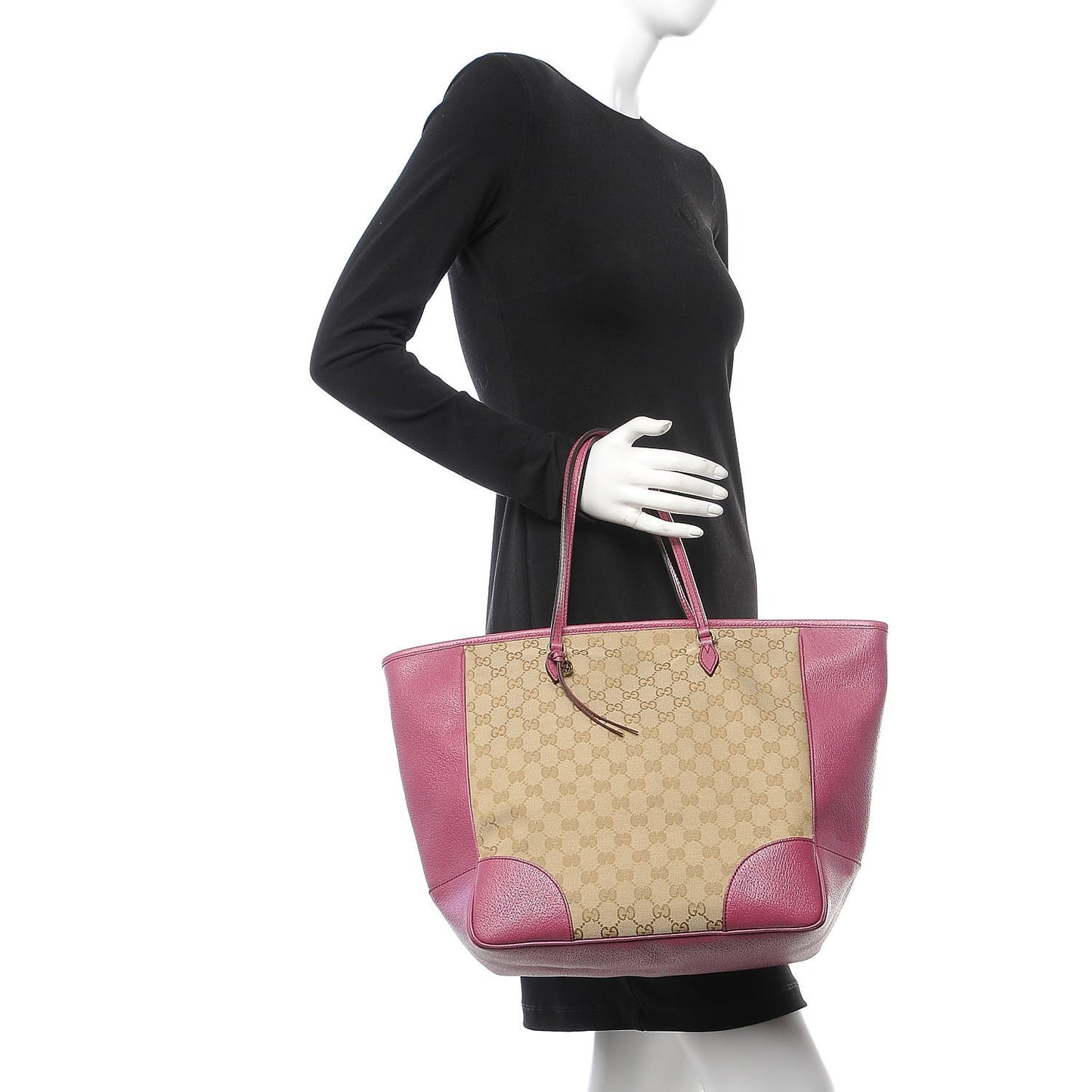 Monogram Textured Calfskin Medium Bree Zippered Tote Beige Ebony Peonia Flower