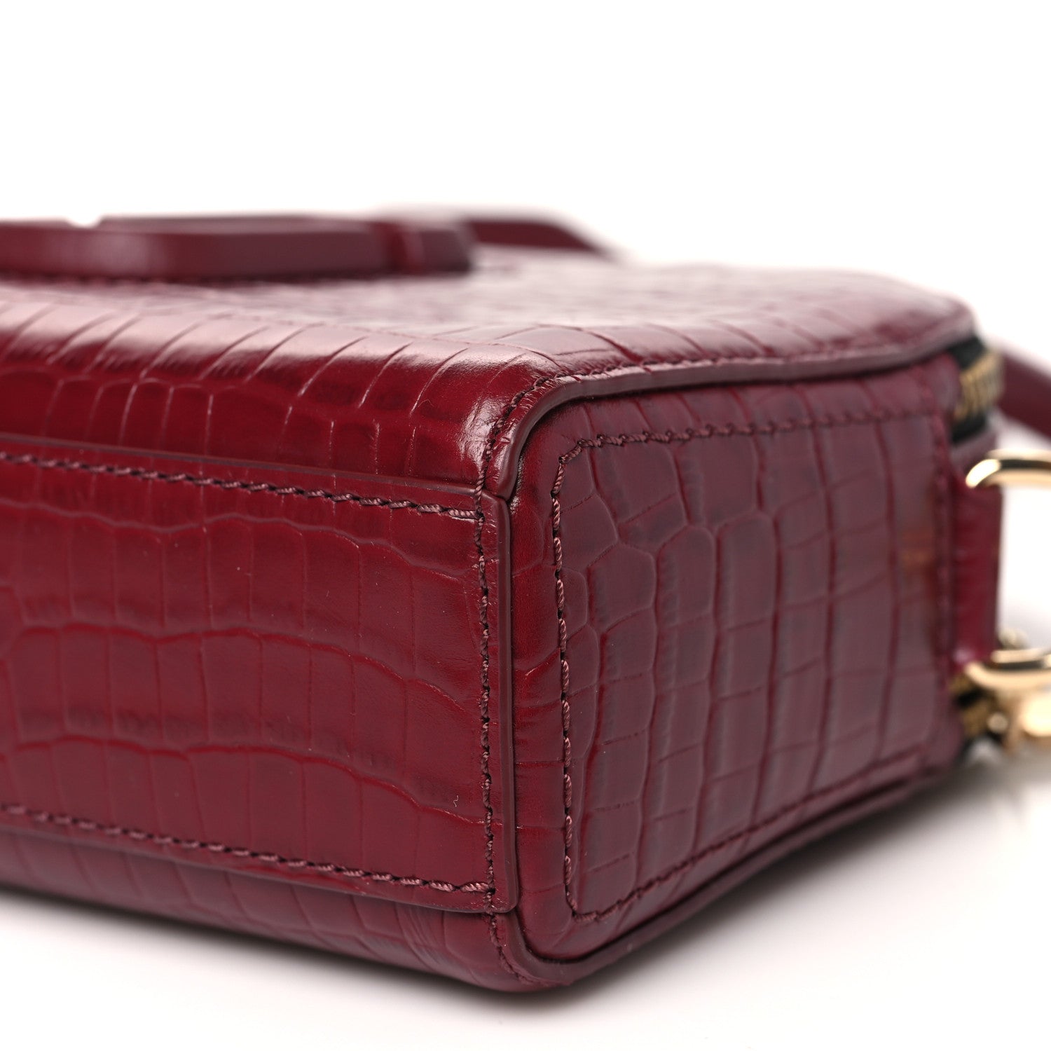 Marc Jacobs Calfskin Crocodile Embossed Shutter Camera Crossbody Bag Vachetta Red 10 of 10