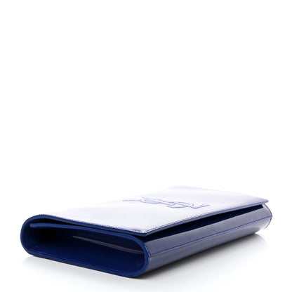 Saint Laurent Patent Calfskin Monogram Large Belle De Jour Clutch Royal Blue 4 of 7