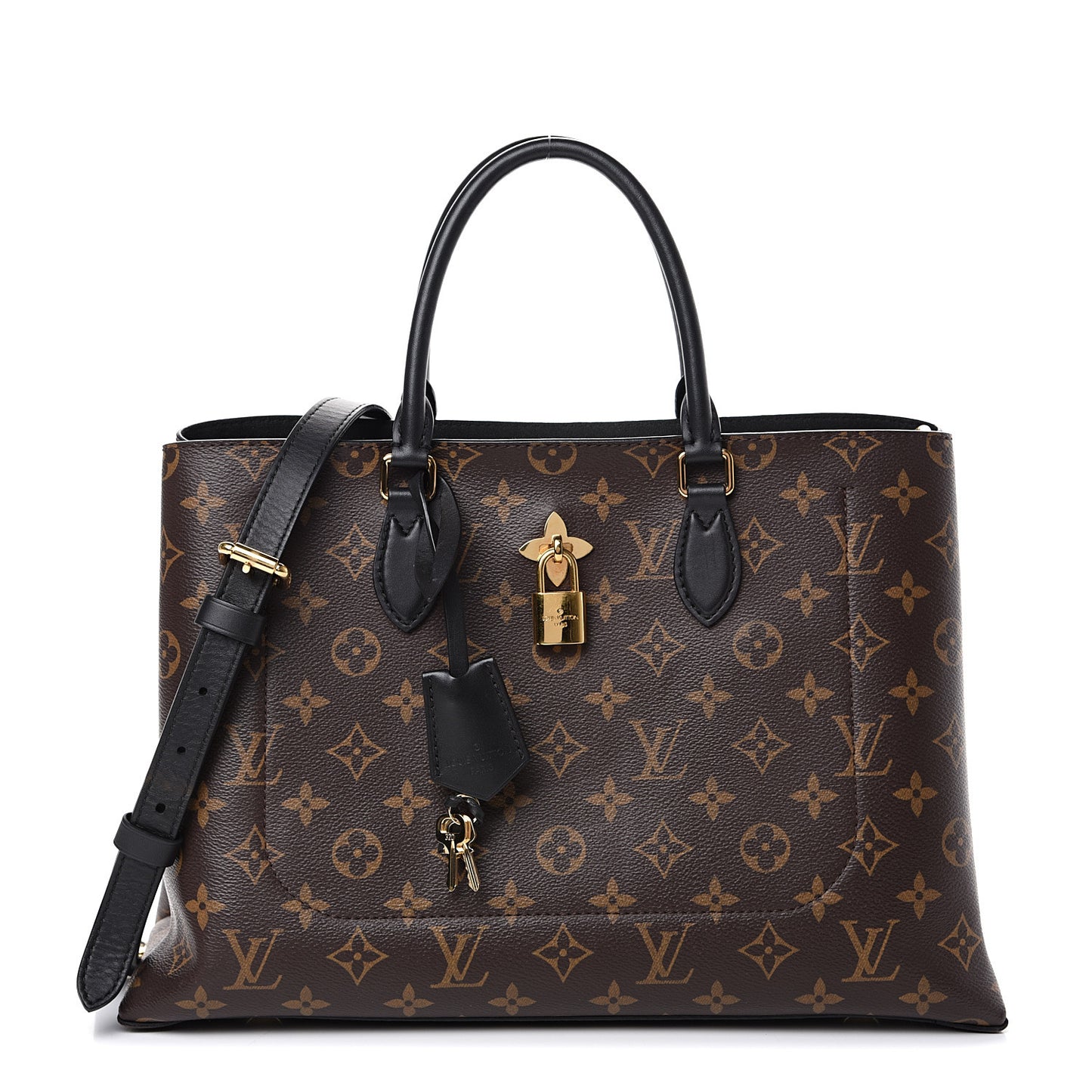 Monogram Flower Tote Black