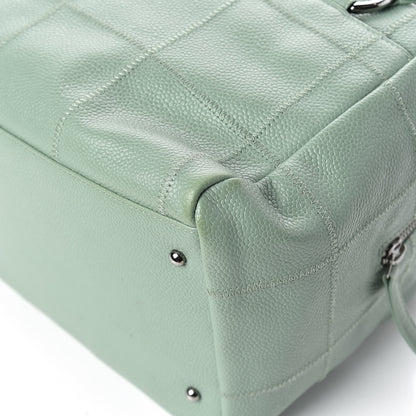 Chanel Caviar Square Stitched Small Bowler Light Green 12 of 13