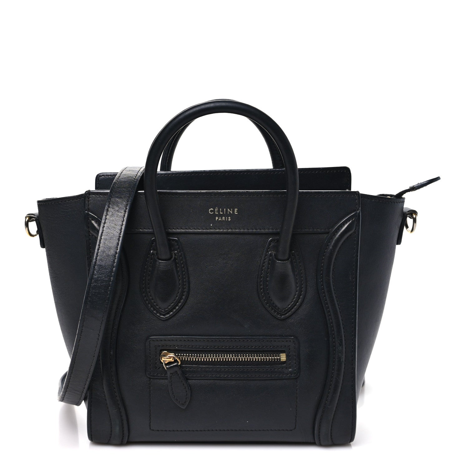 Celine Smooth Calfskin Nano Luggage Black 1 of 14