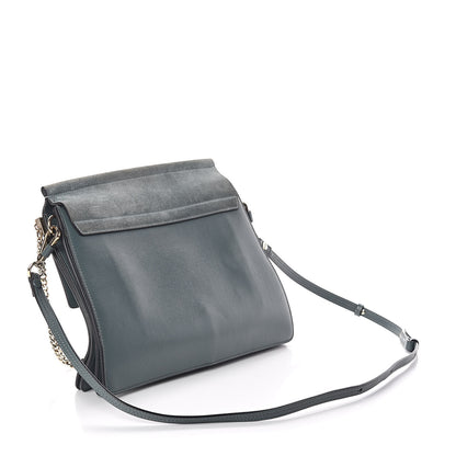 Chloe Suede Calfskin Medium Faye Shoulder Bag Cloudy Blue 3 of 9