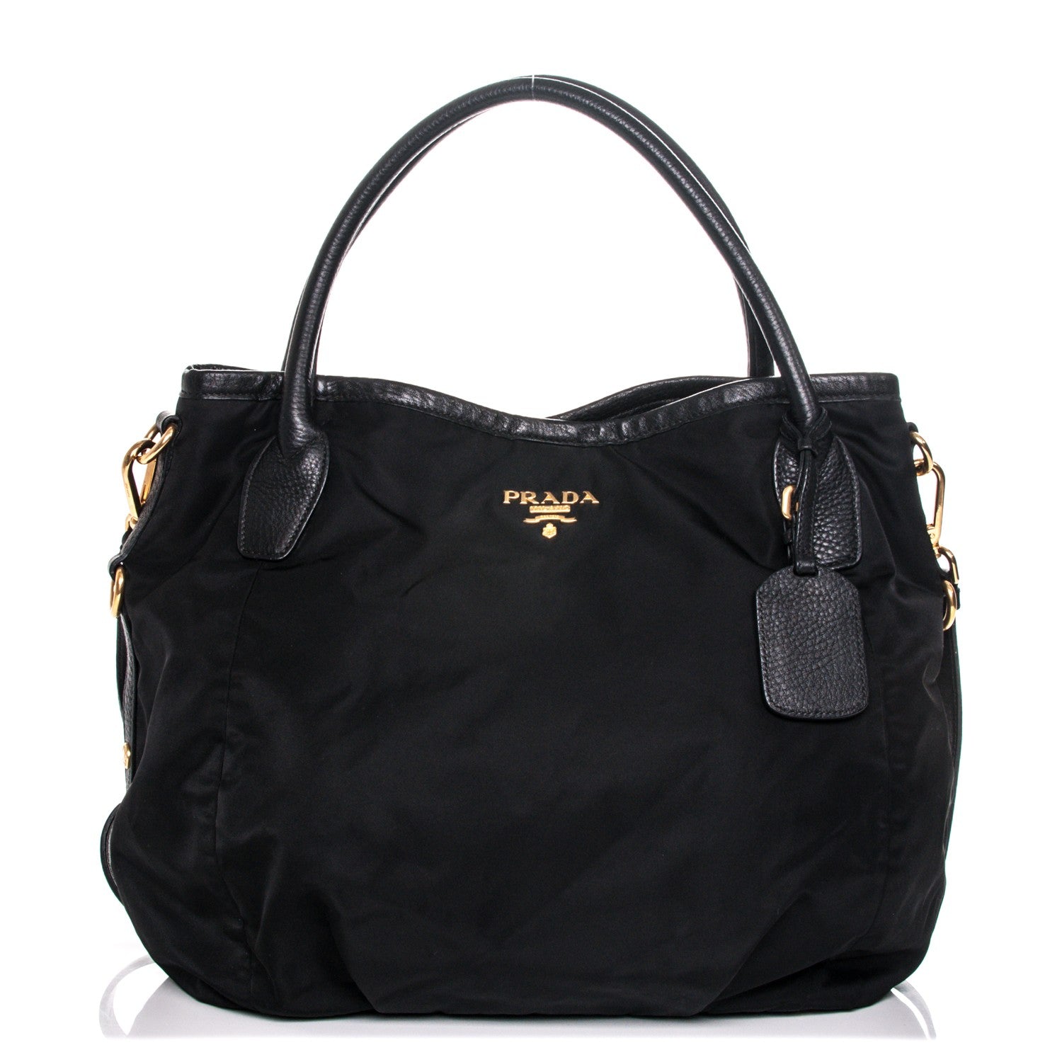 Prada Tessuto Nylon Vitello Daino Tote Nero Black 1 of 8