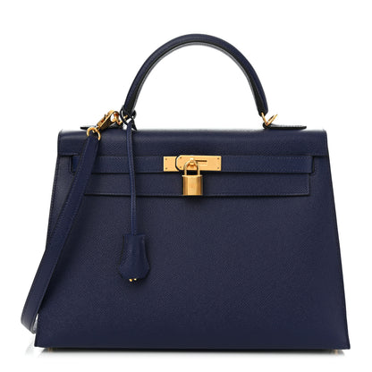 Hermes Epsom Kelly Sellier 32 Bleu Saphir 1 of 13