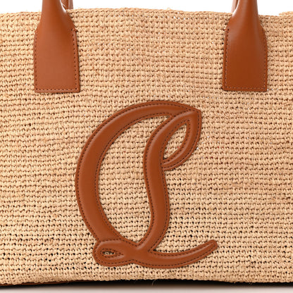 Christian Louboutin Raffia Calfskin Small By My Side Tote Natural Cuoio 9 of 12