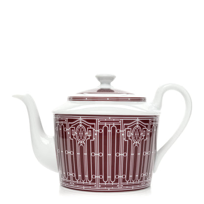 Hermes Porcelain H Deco Coffee/Tea Pot Rouge 1 of 9