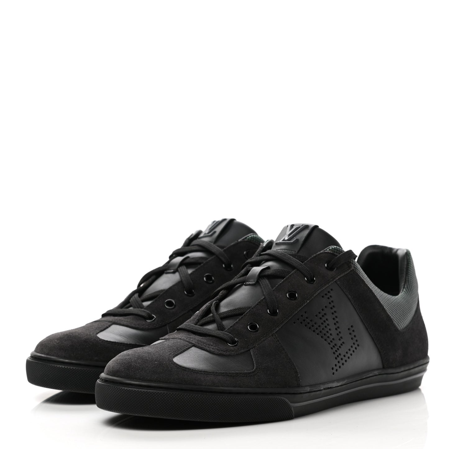 Suede Calfskin Dream On Low Top Sneakers 9 Black Green
