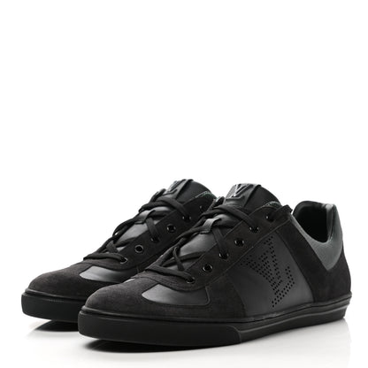 Louis Vuitton Suede Calfskin Dream On Low Top Sneakers 9 Black Green 3 of 12