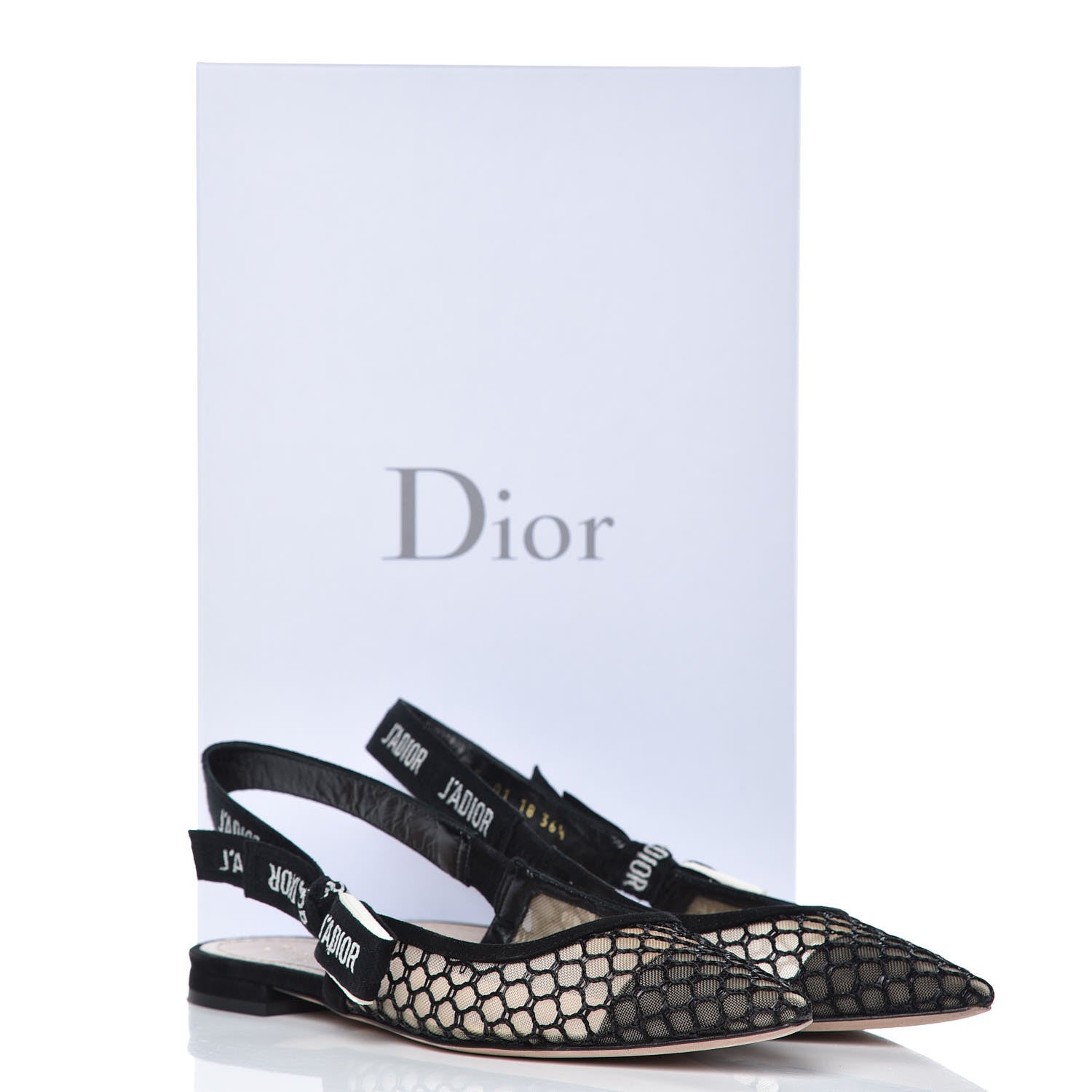 Christian Dior Resille Lambskin Ribbon J'Adior Slingback Ballet Flats 36 Black 10 of 10