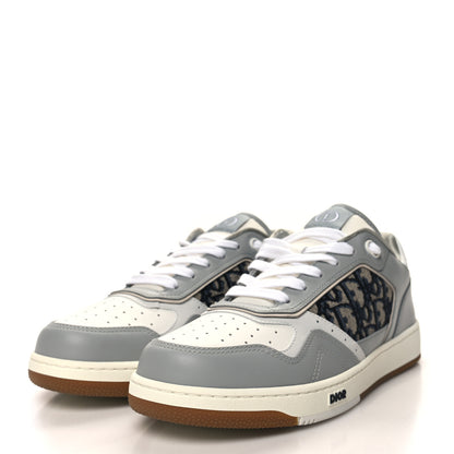 Christian Dior Smooth Calfskin Jacquard Oblique Mens B27 Low Top Sneakers 42 Beige Blue 3 of 9
