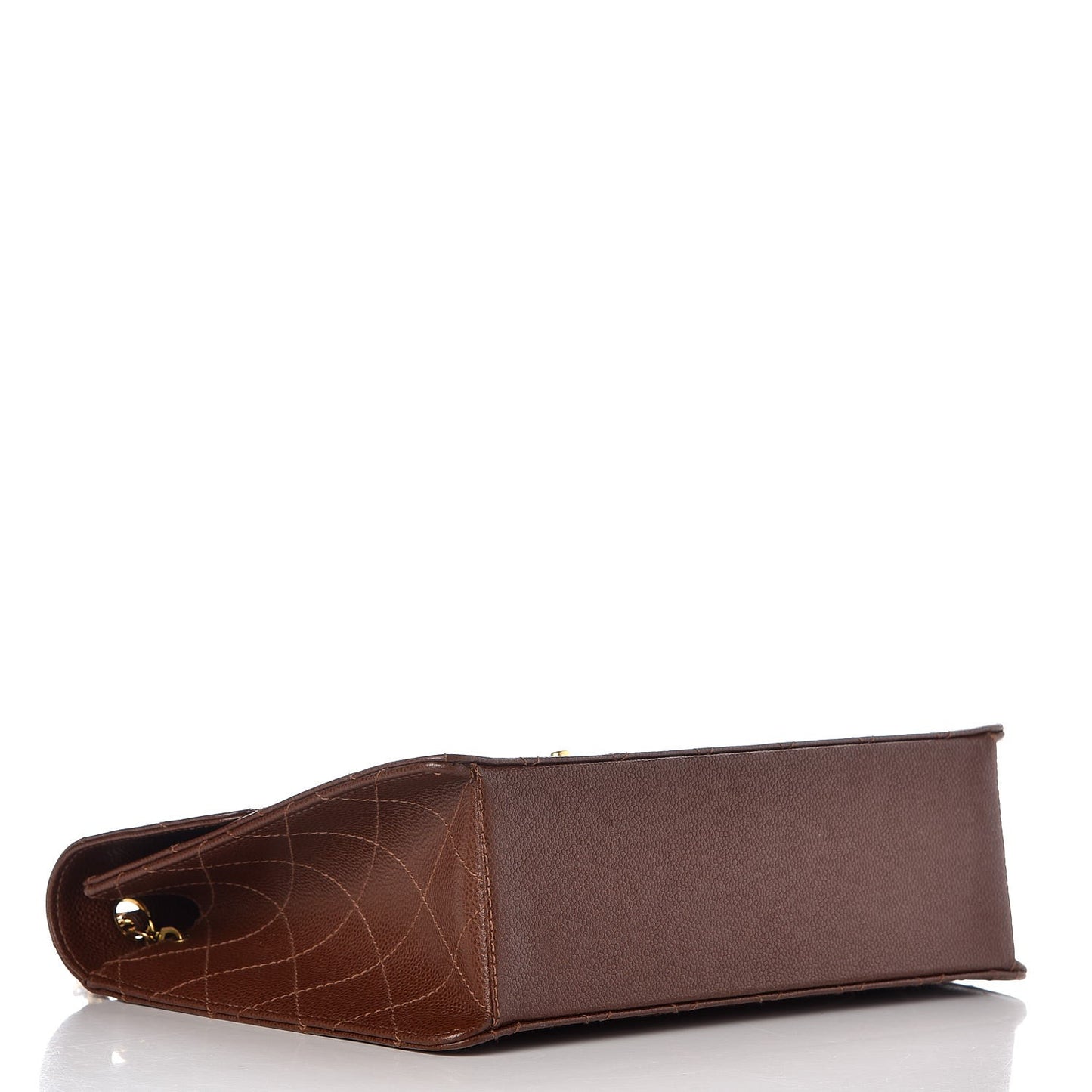 Caviar Stitch Jumbo Single Flap Brown