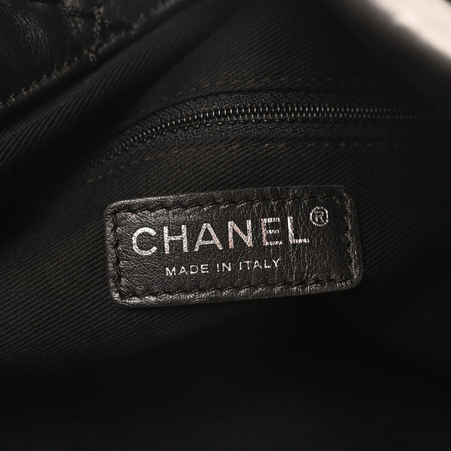 Lambskin Stitched Expandable Tote Black