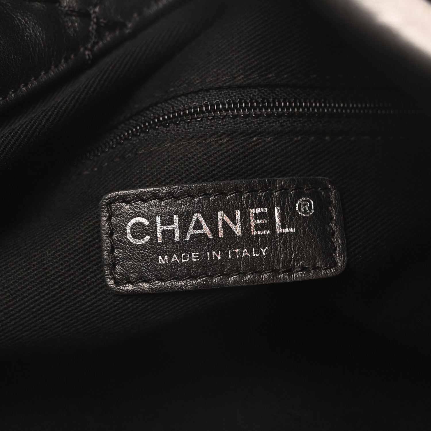 Chanel Lambskin Stitched Expandable Tote Black 6 of 10
