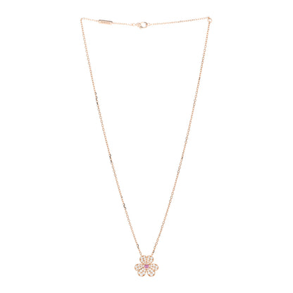 Van Cleef & Arpels 18K Rose Gold Diamond Pink Sapphire Small Frivole Pendant Necklace 2 of 4