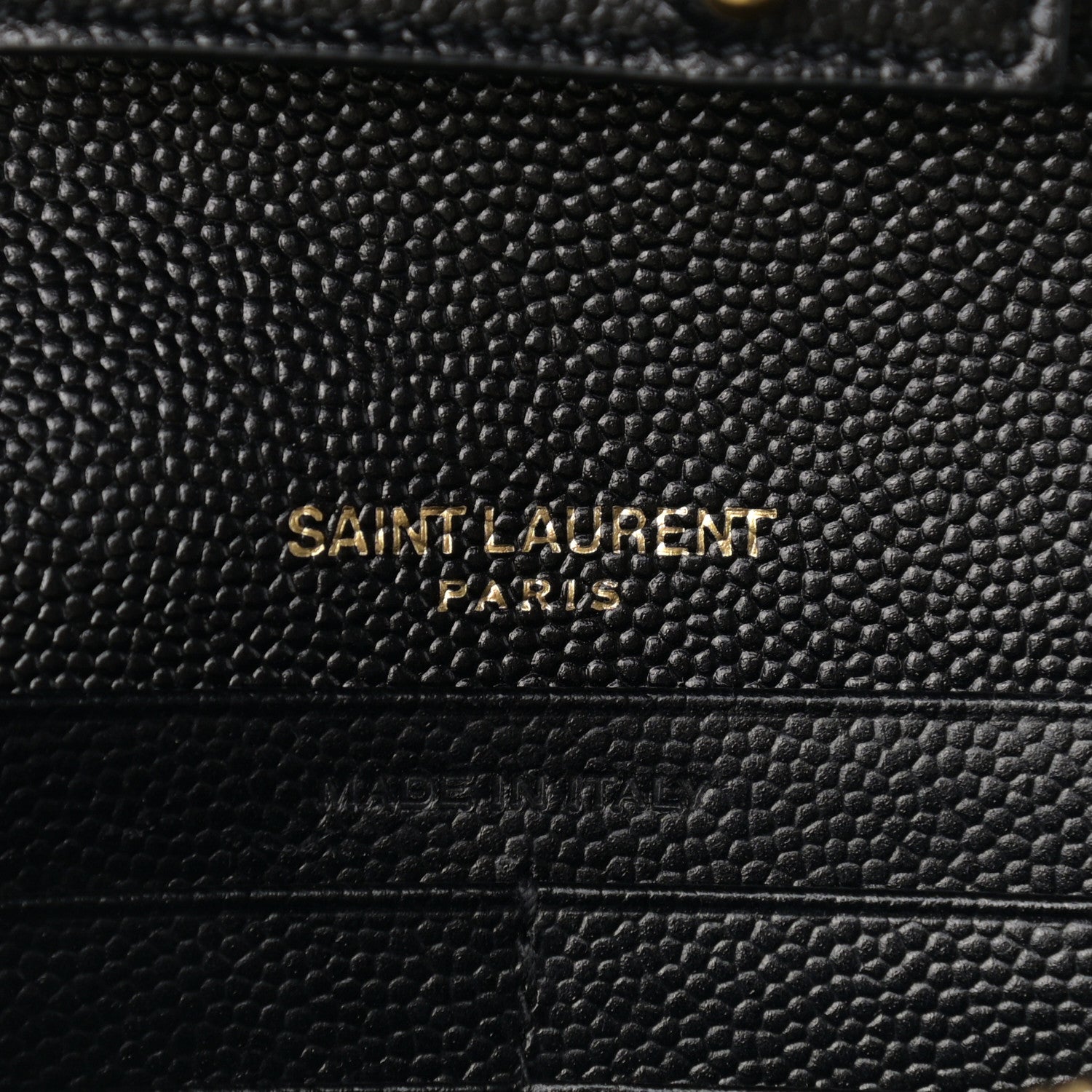 Saint Laurent Grain De Poudre Matelasse Chevron Monogram Chain Wallet Black 6 of 9