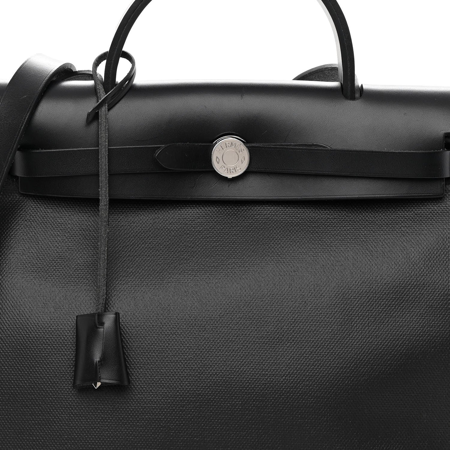 Hermes Toile H Berline Vache Hunter Herbag Zip PM 31 Black Ecru 9 of 14