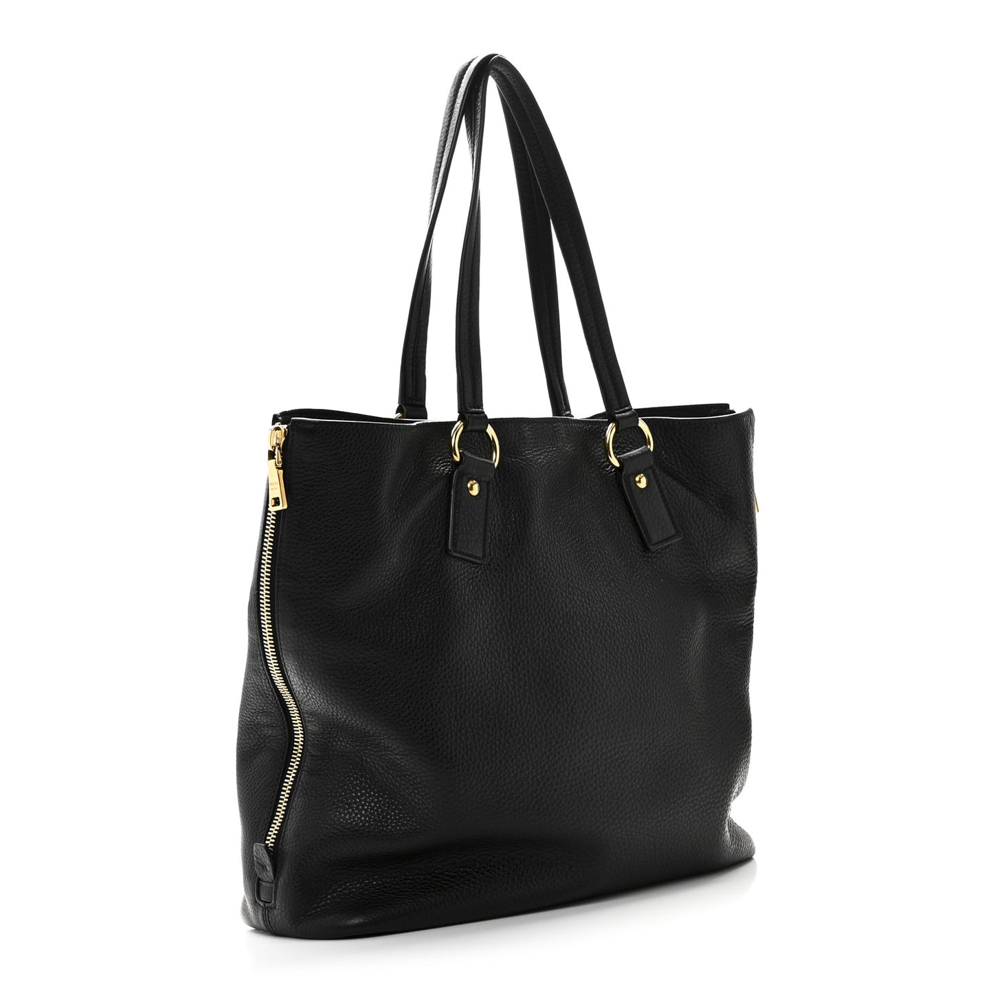 Vitello Daino Side Pocket Tote Black