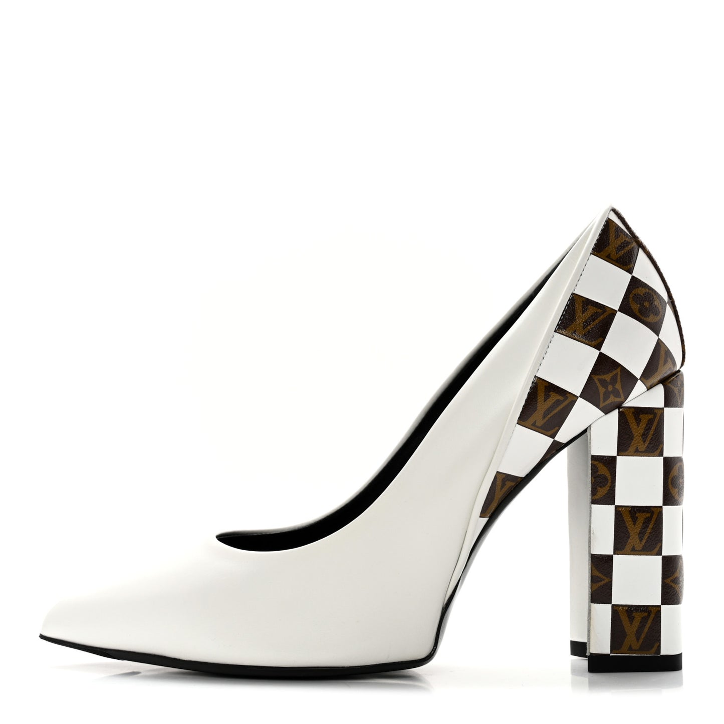 Calfskin Monogram Damier Tressage Matchmake Pumps 36 White