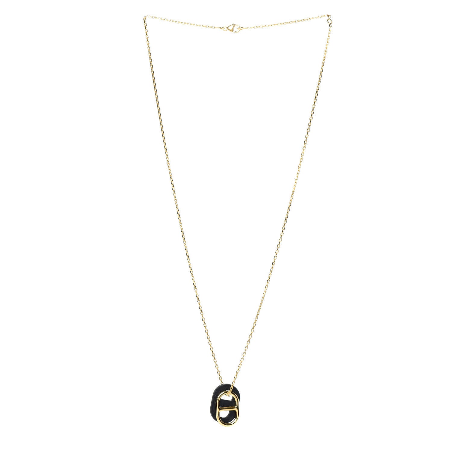 Hermes Swift O'Maillon Pendant Necklace Black 3 of 6