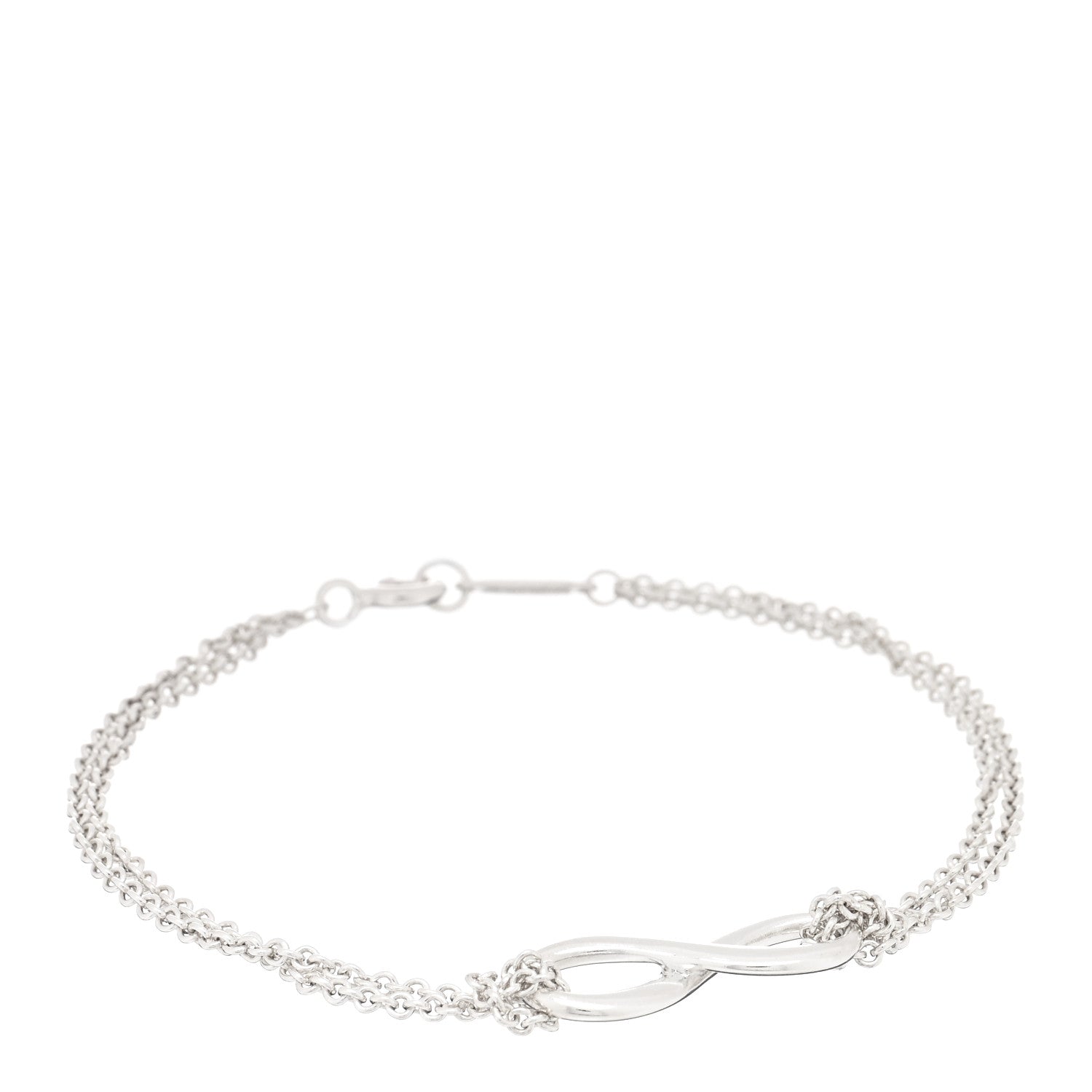 Tiffany Sterling Silver Infinity Double Chain Bracelet 1 of 3