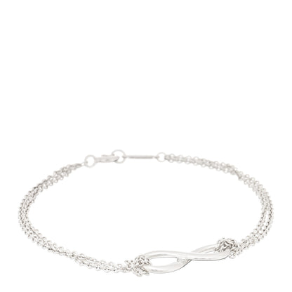 Tiffany Sterling Silver Infinity Double Chain Bracelet 1 of 3
