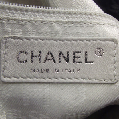 Chanel Leather Contrast Stitch Drawstring Tote Navy 9 of 11