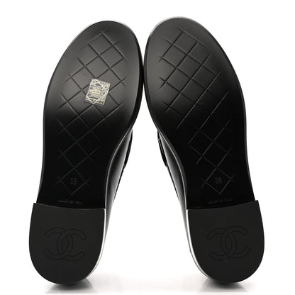Chanel Lambskin Quilted CC Turnlock Loafers 38 Black 7 of 10