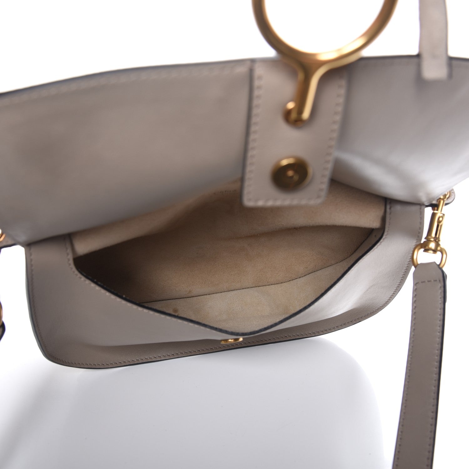 Chloe Suede Smooth Calfskin Mini Kurtis Shoulder Bag Motty Grey 5 of 10