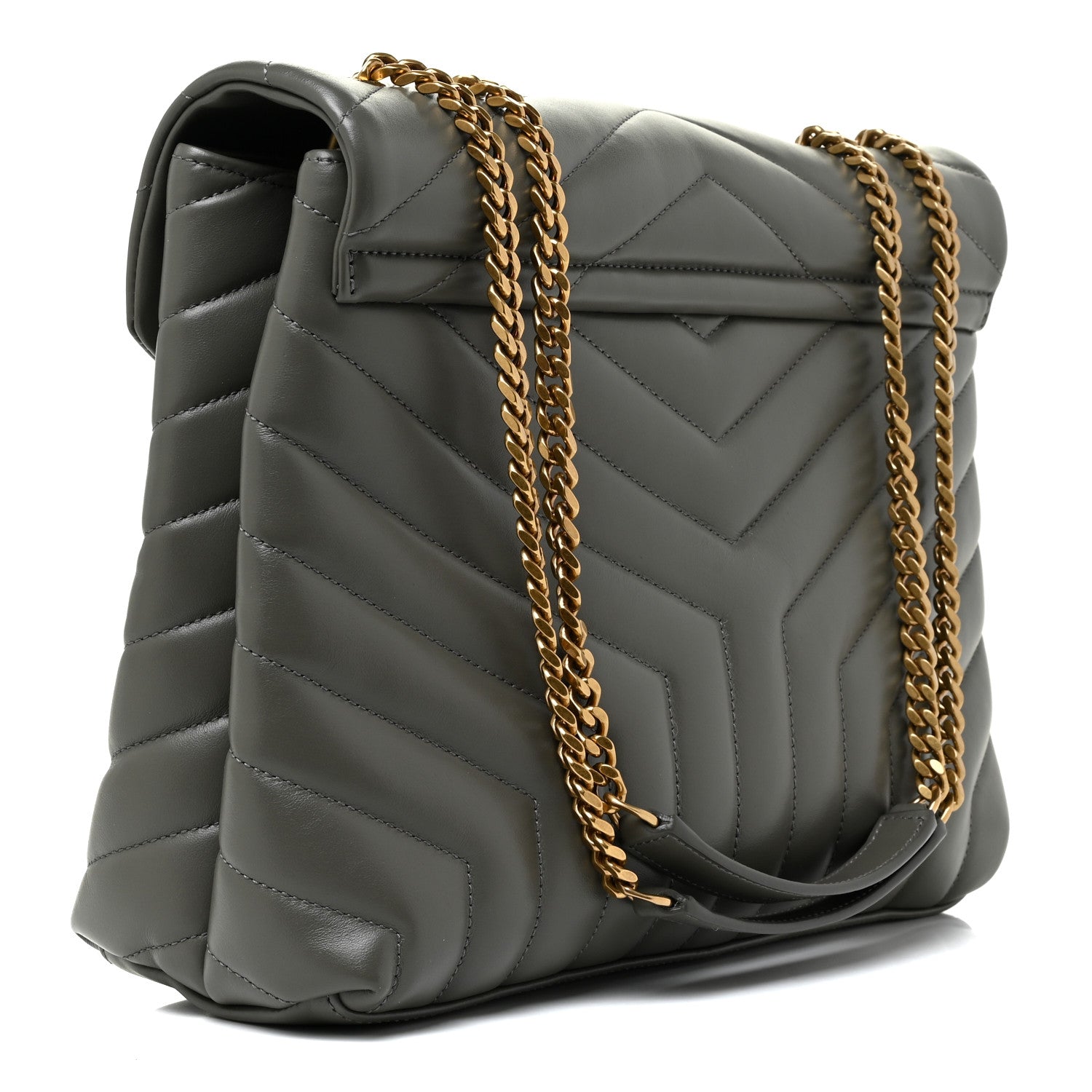Saint Laurent Calfskin Y Quilted Monogram Medium Loulou Chain Satchel Faggio 3 of 16