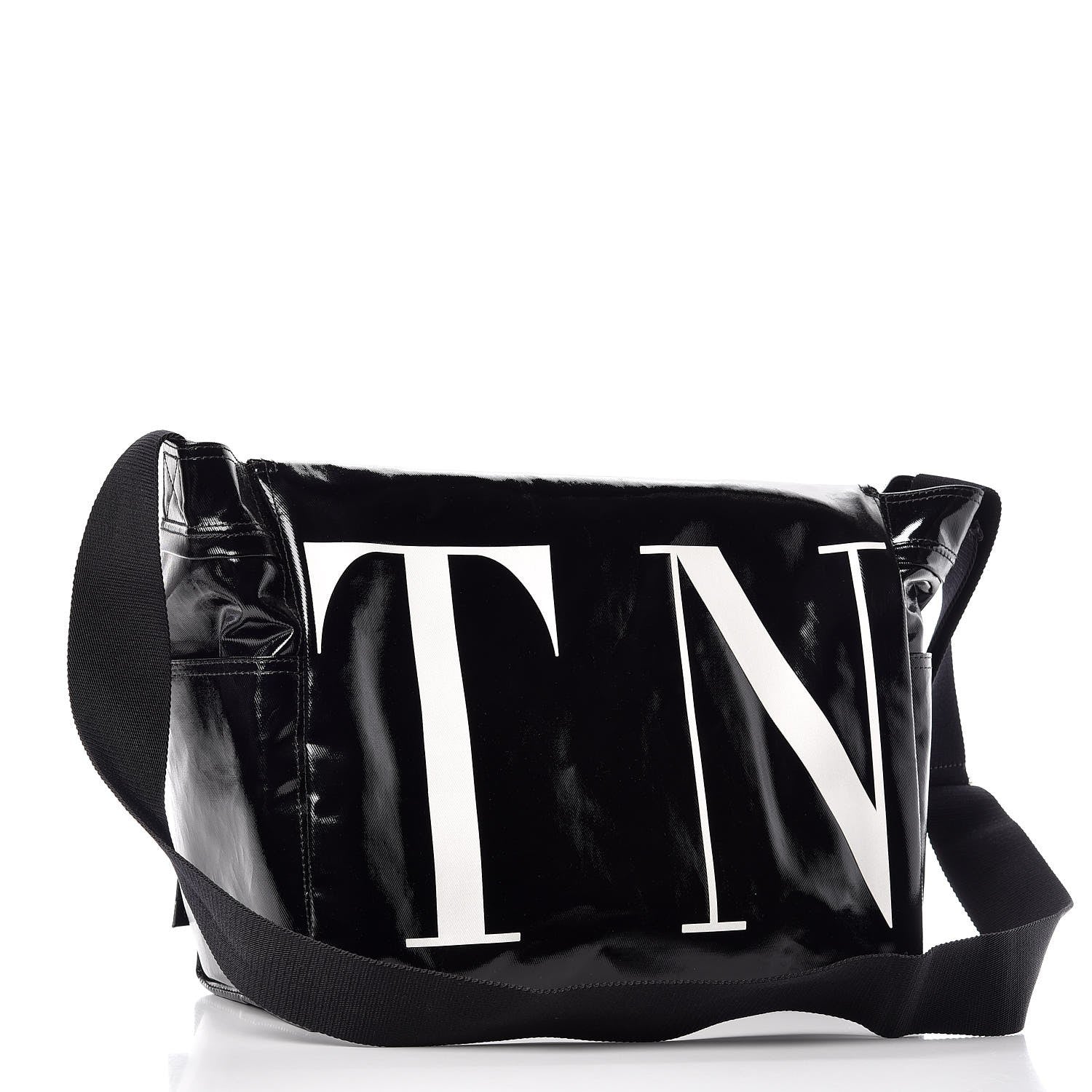 Valentino Garavani Shiny Canvas VLTN Messenger Bag Black 3 of 7