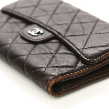 Chanel Lambskin Quilted Large Flap Wallet Dark Brown 11 of 30