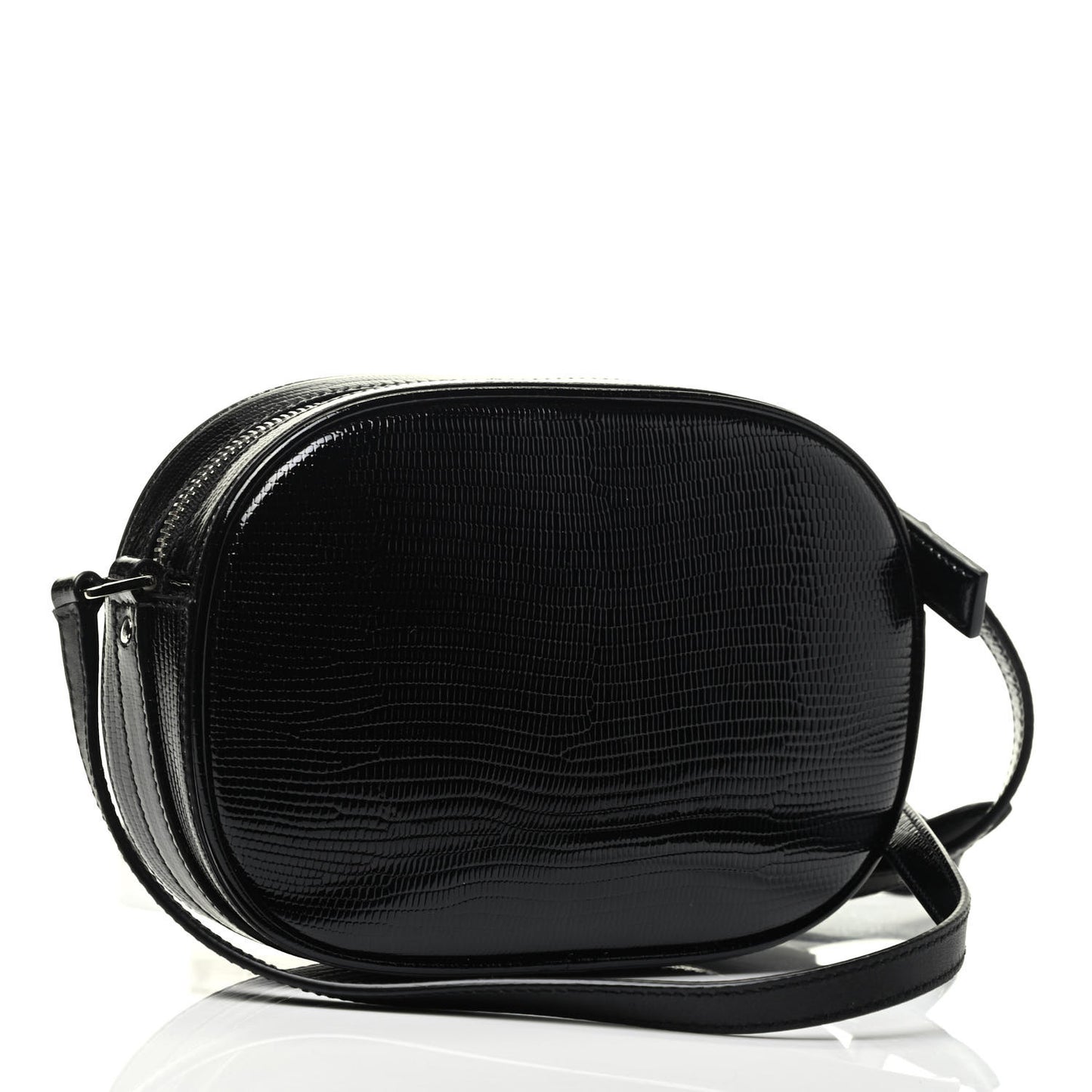 Calfskin Lizard Embossed Le 61 Camera Bag Black