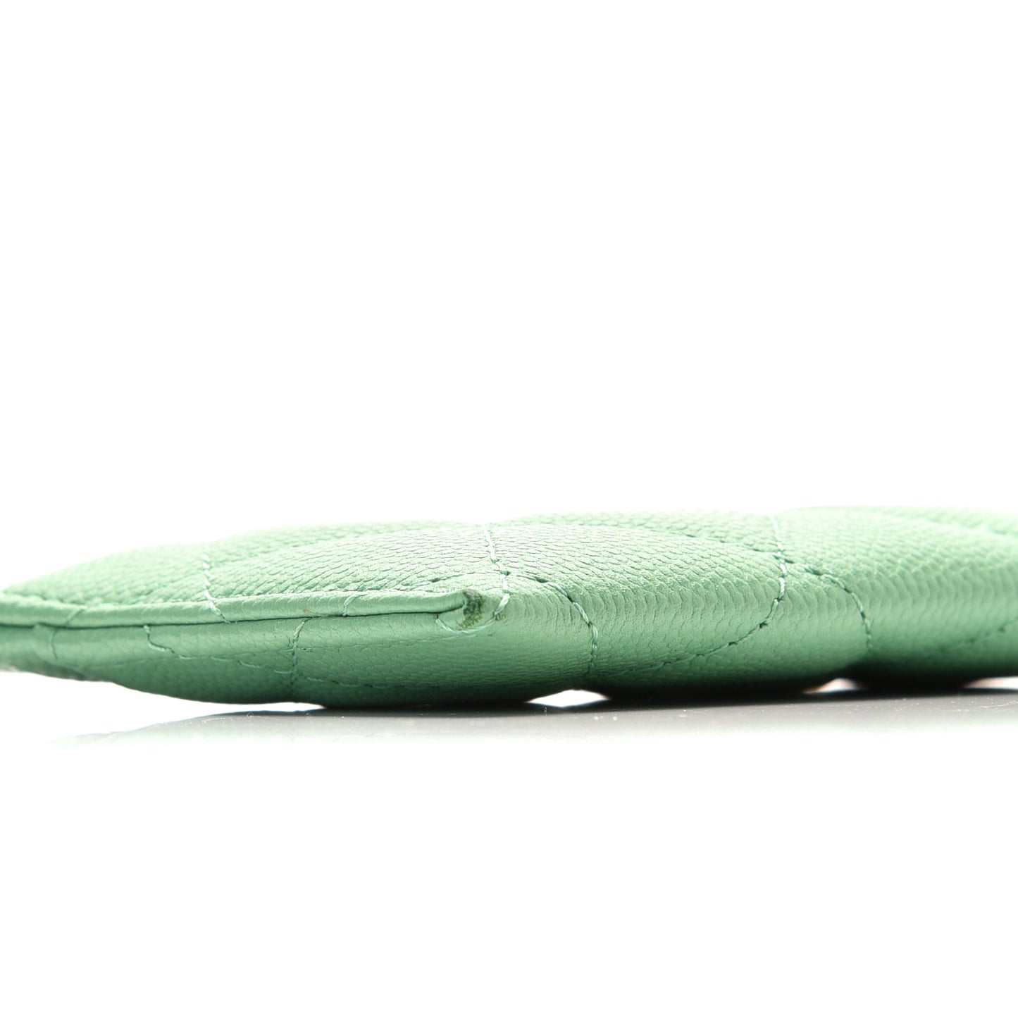 Caviar Quilted Card Holder Green