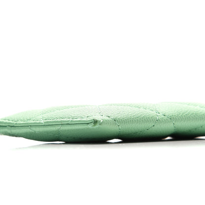 Chanel Caviar Quilted Card Holder Green 5 of 10