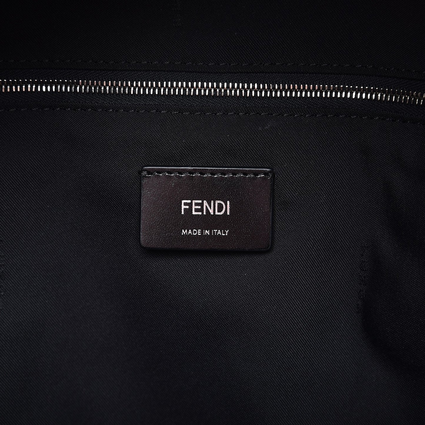Nylon Calfskin Shearling Emoticon Backpack Black