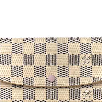 Louis Vuitton Damier Azur Emilie Wallet Rose Ballerine 7 of 10
