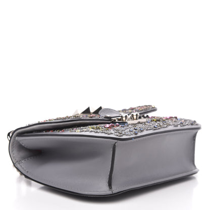 Valentino Garavani Vitello Crystal Embellished Glam Lock Rockstud Flap Periwinkle 4 of 10