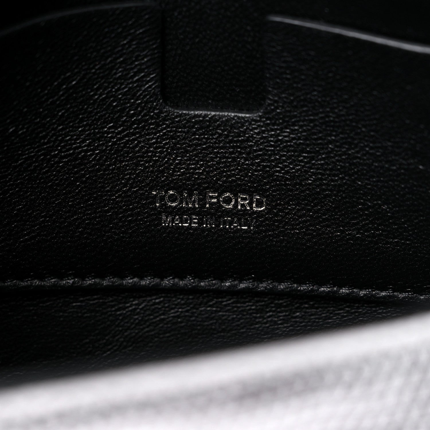 Tom Ford Metallic Lizard Embossed Mini Label Shoulder Bag Silver 6 of 11