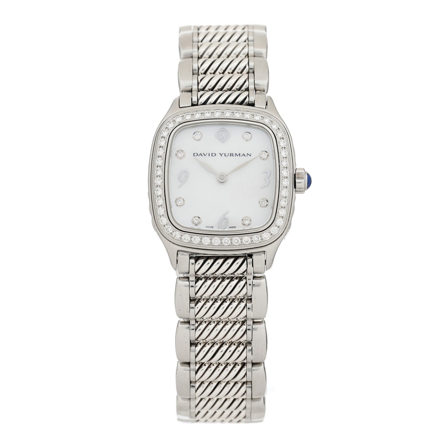 Stainless Steel Diamond Bezel Mother of Pearl 25mm Thoroughbred Quartz Watch