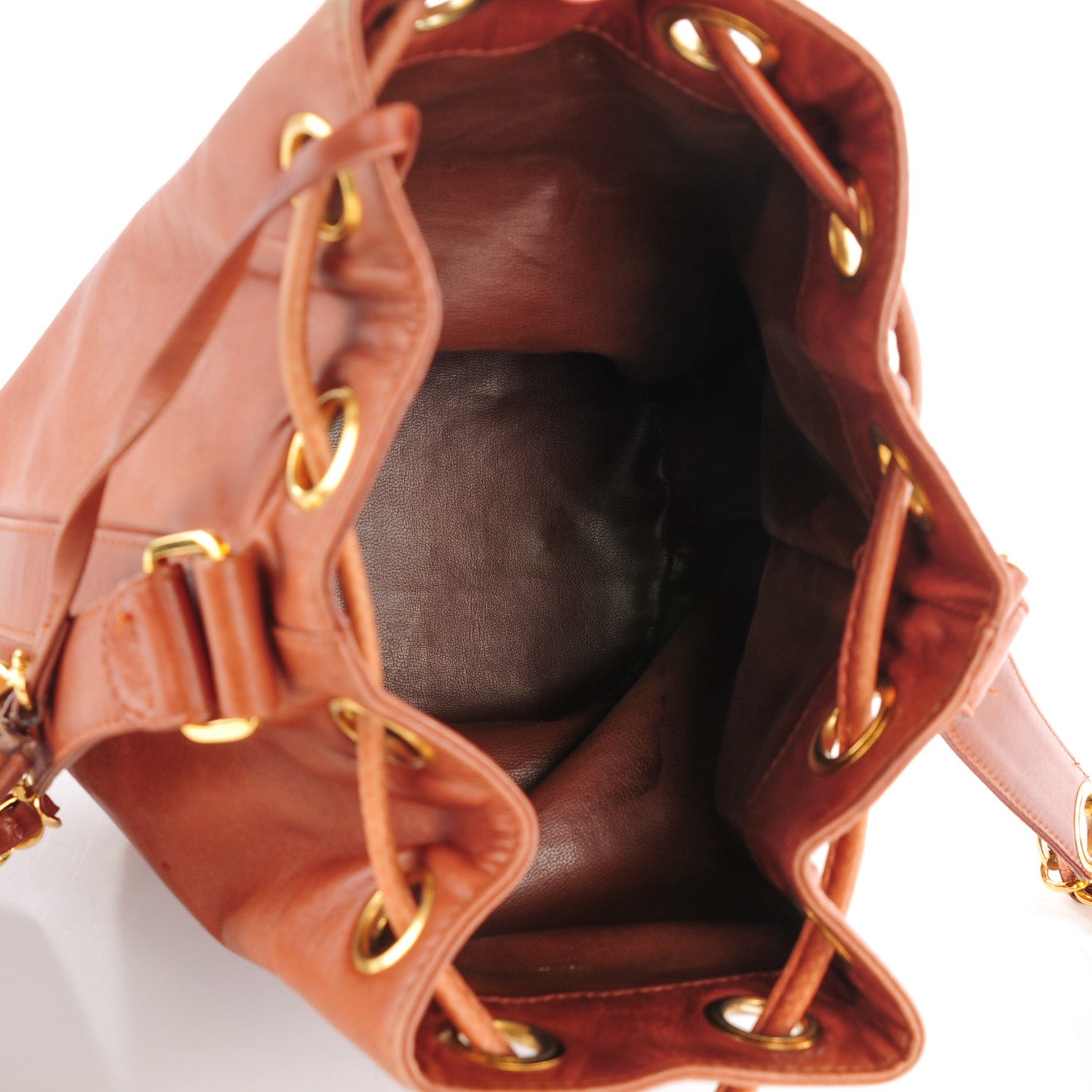 Chanel Lambskin CC Drawstring Shoulder Bag Light Brown 9 of 9