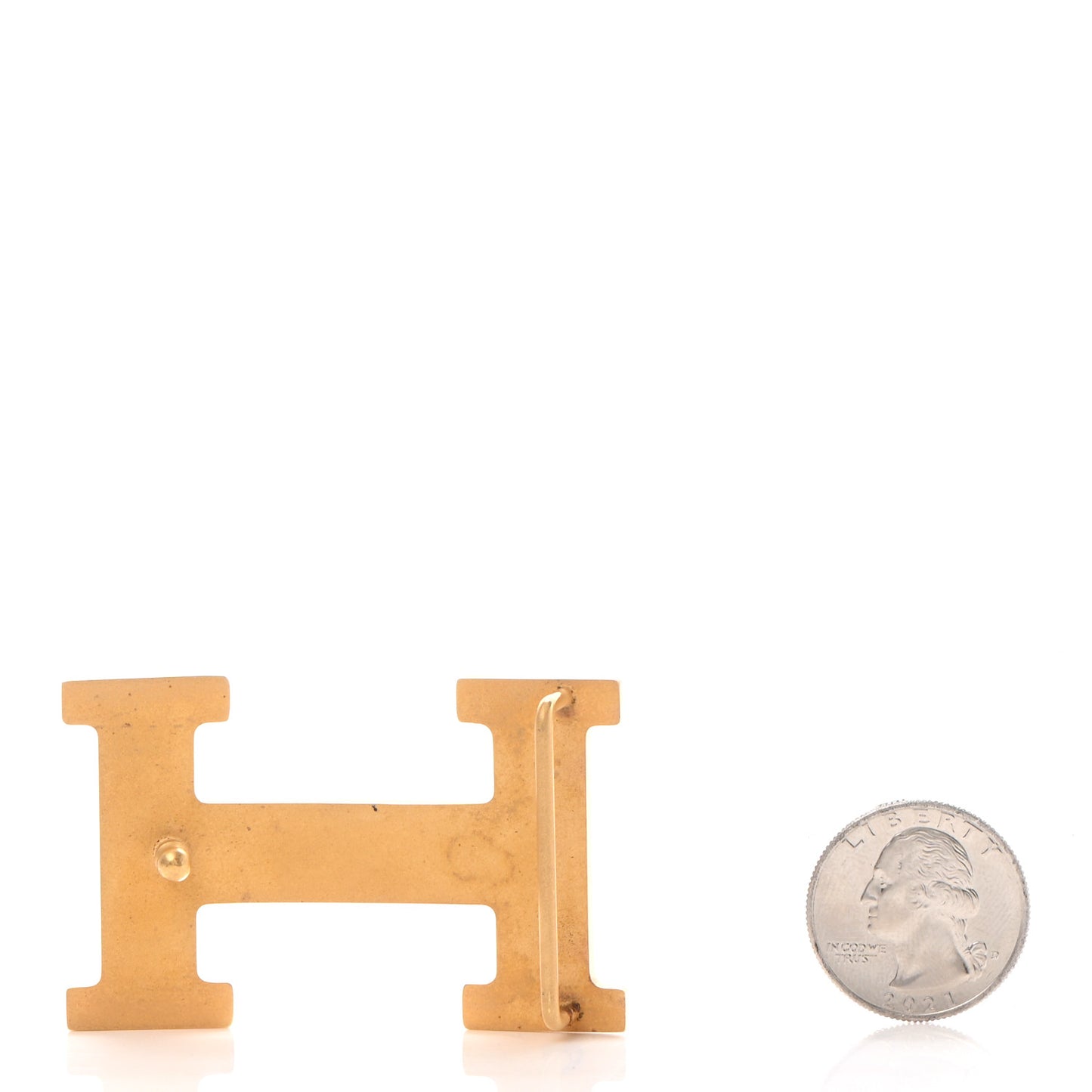 Polished 32mm H Belt Buckle Gold