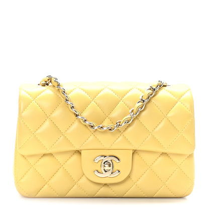 Chanel Lambskin Quilted Mini Rectangular Flap Yellow 1 of 10