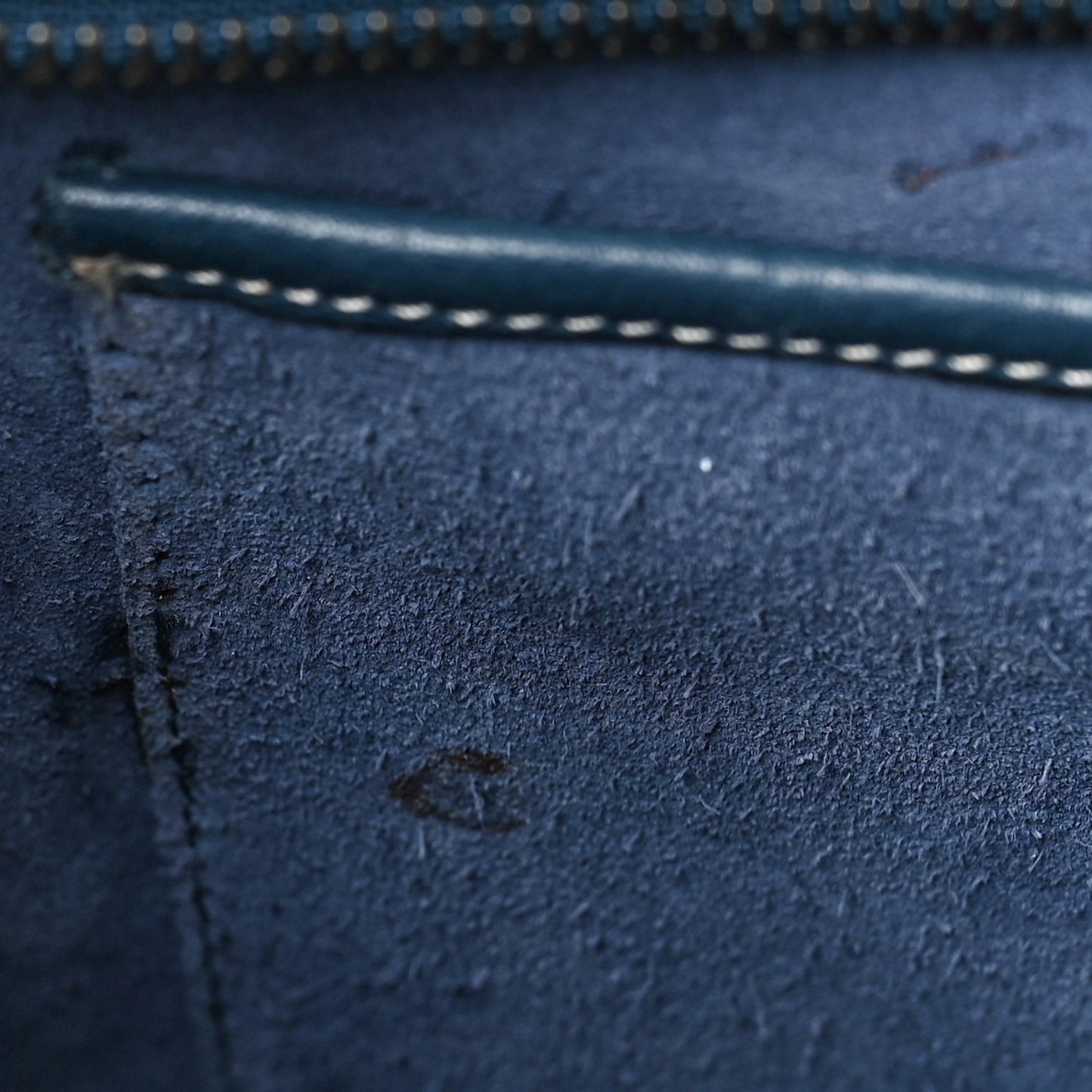 Drummed Calfskin Nano Luggage Petrol