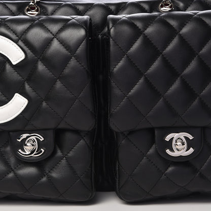 Chanel Calfskin Quilted Large Cambon Multipocket Reporter Black White 11 of 11