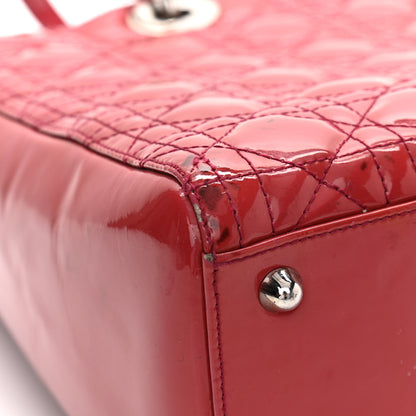 Christian Dior Patent Cannage Large Lady Dior Fuchsia 8 of 16