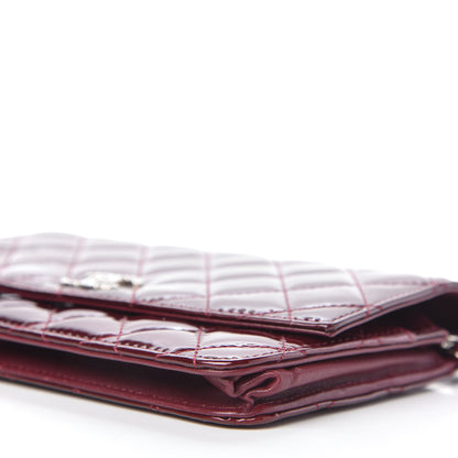 Chanel Patent Quilted Brilliant Wallet On Chain WOC Red 7 of 12