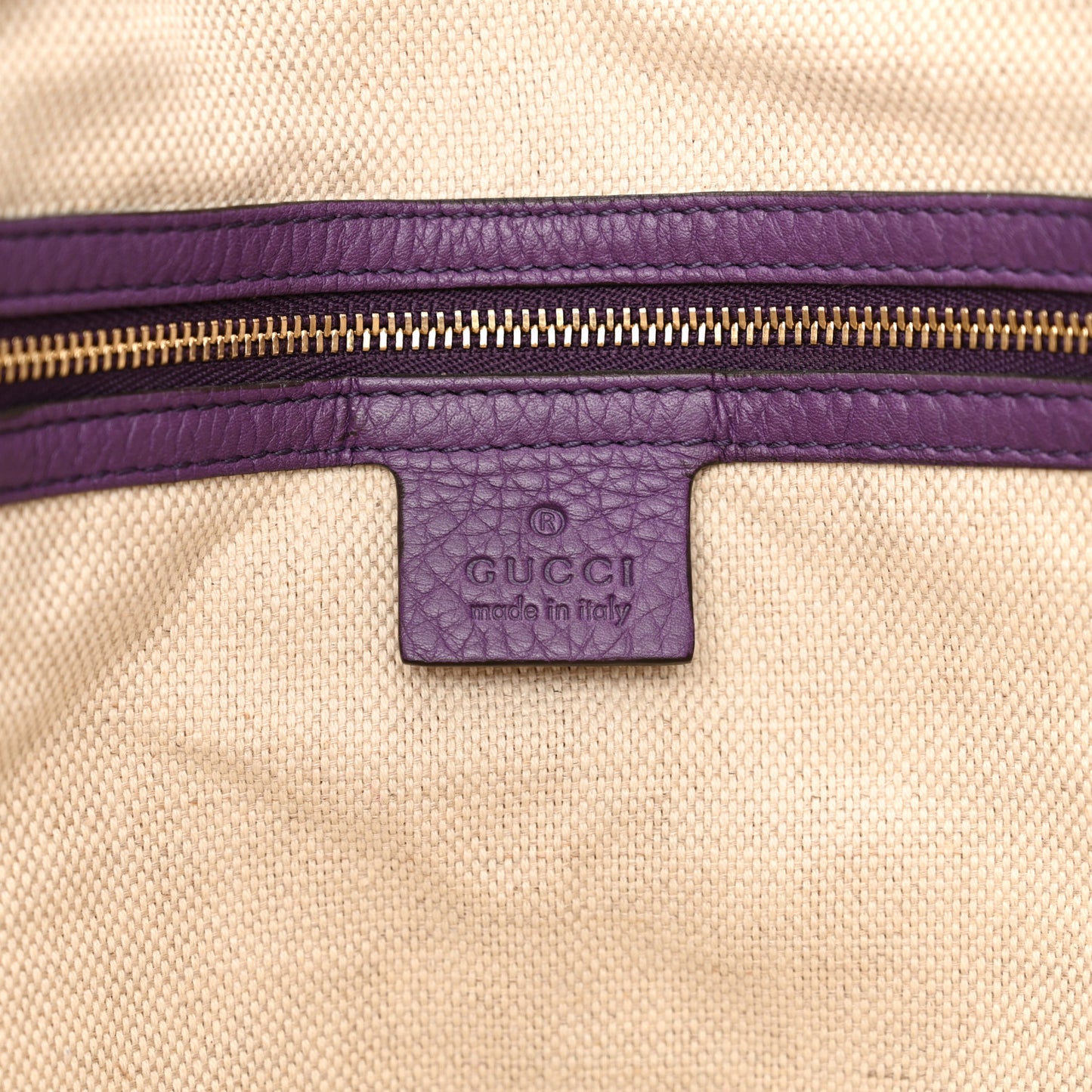 Pebbled Calfskin Large Soho Shoulder Bag Shine Purple