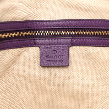 Gucci Pebbled Calfskin Large Soho Shoulder Bag Shine Purple 6 of 12