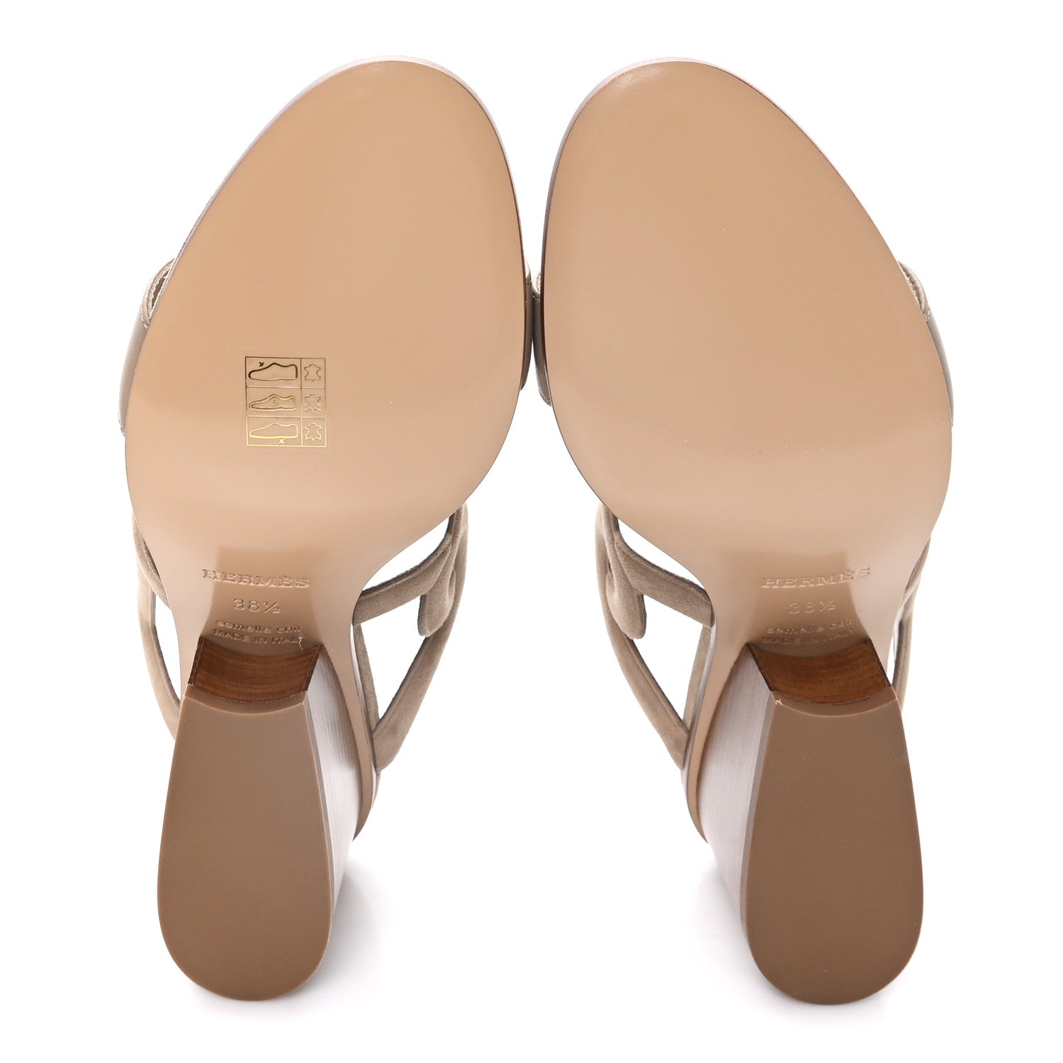 Hermes Suede Goatskin Nappa Bikini Sandals 38.5 Beige Sable 6 of 10